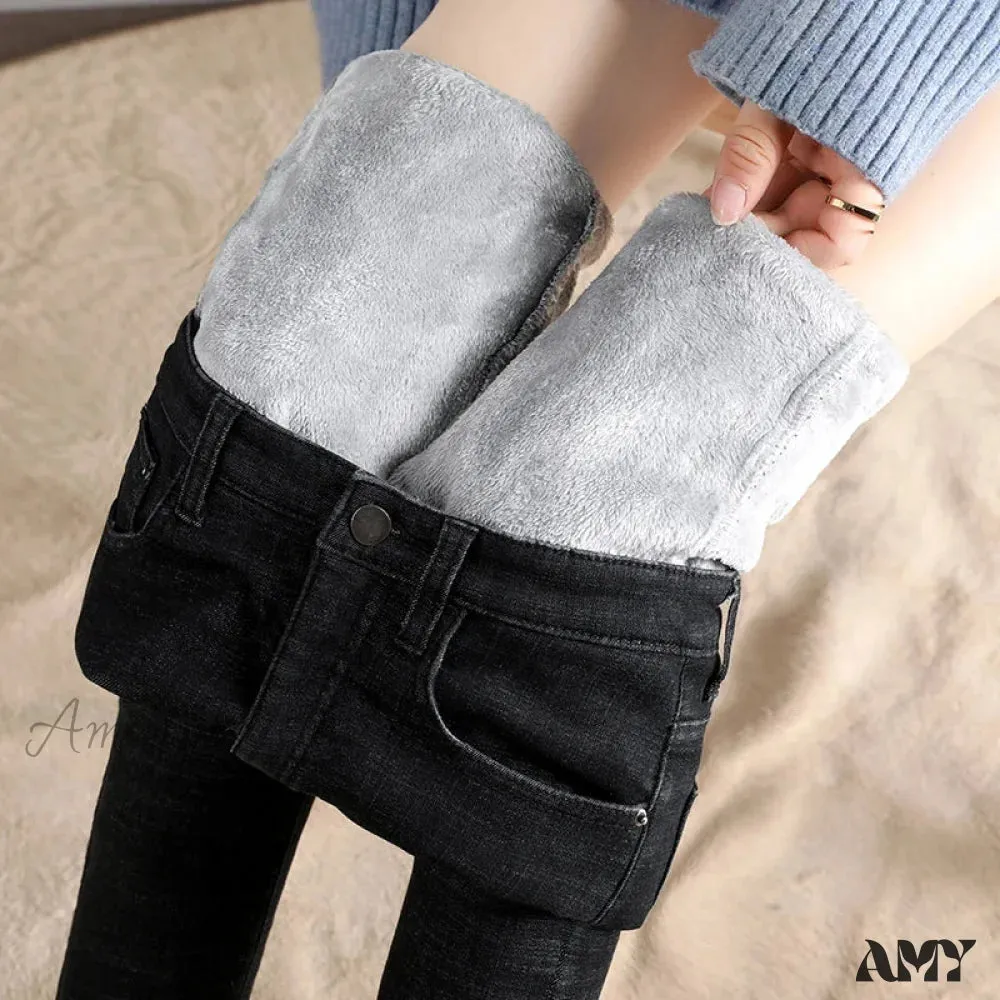 Amy Fashion - Black Streetwear American Style Fashion Trouser High Vintage Denim Jean