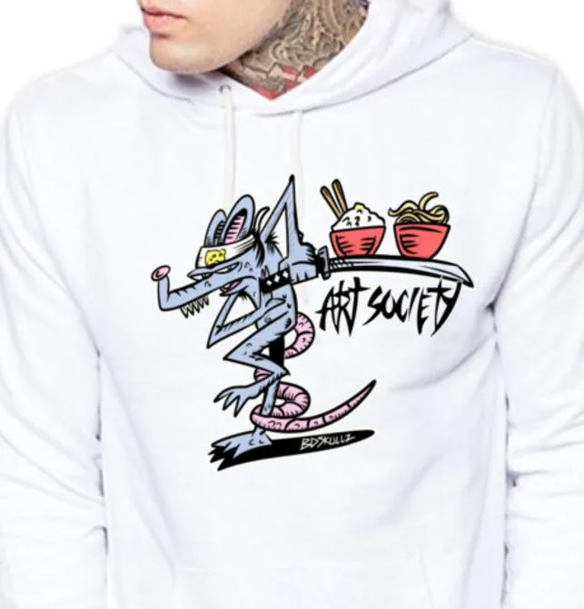 Art Society KUNG FU RAT HOODIE WHITE