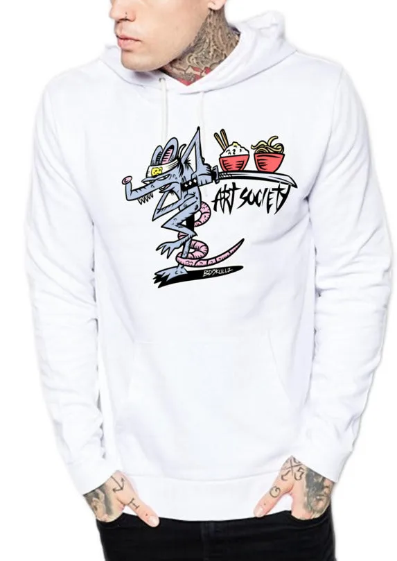 Art Society KUNG FU RAT HOODIE WHITE