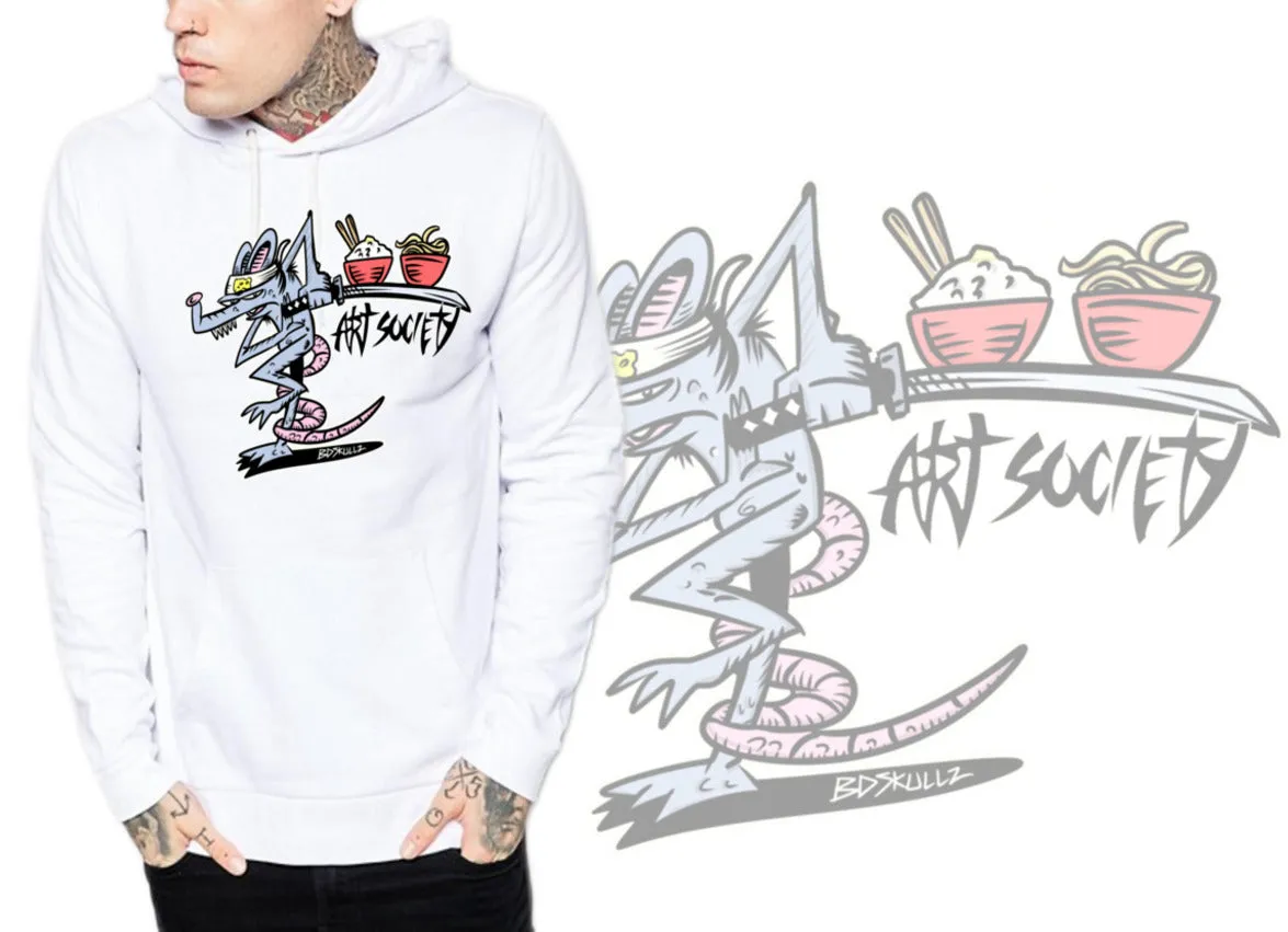 Art Society KUNG FU RAT HOODIE WHITE