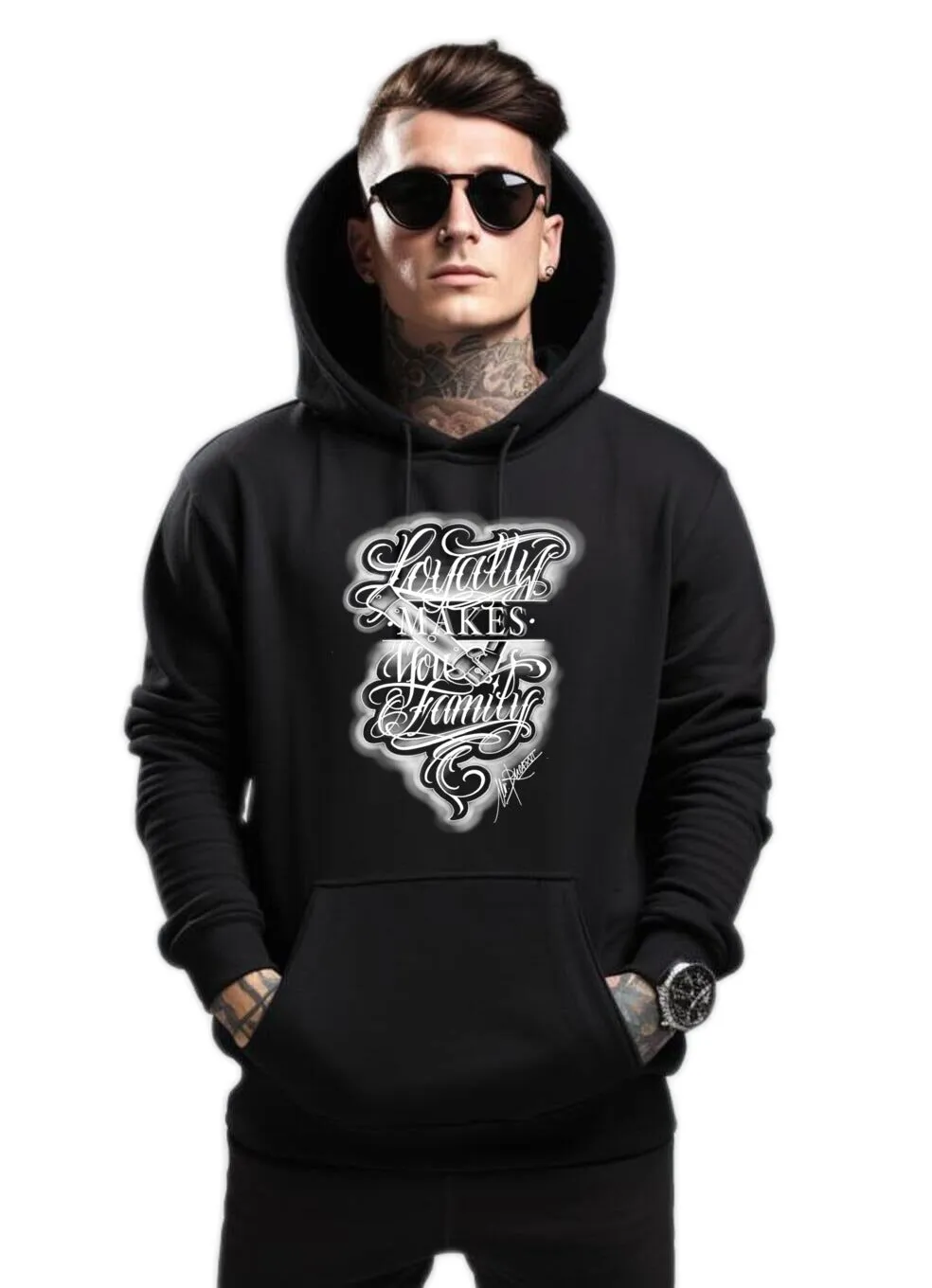 Art Society LOYALTY MAKES YOU FAMILY HOODIE BLACK