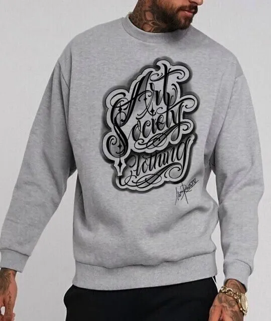 Art Society MR. RUCA SCRIPT CREW SWEATER GREY