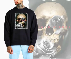 Art Society SIERRA SKULL ROSE CREW SWEATER BLACK