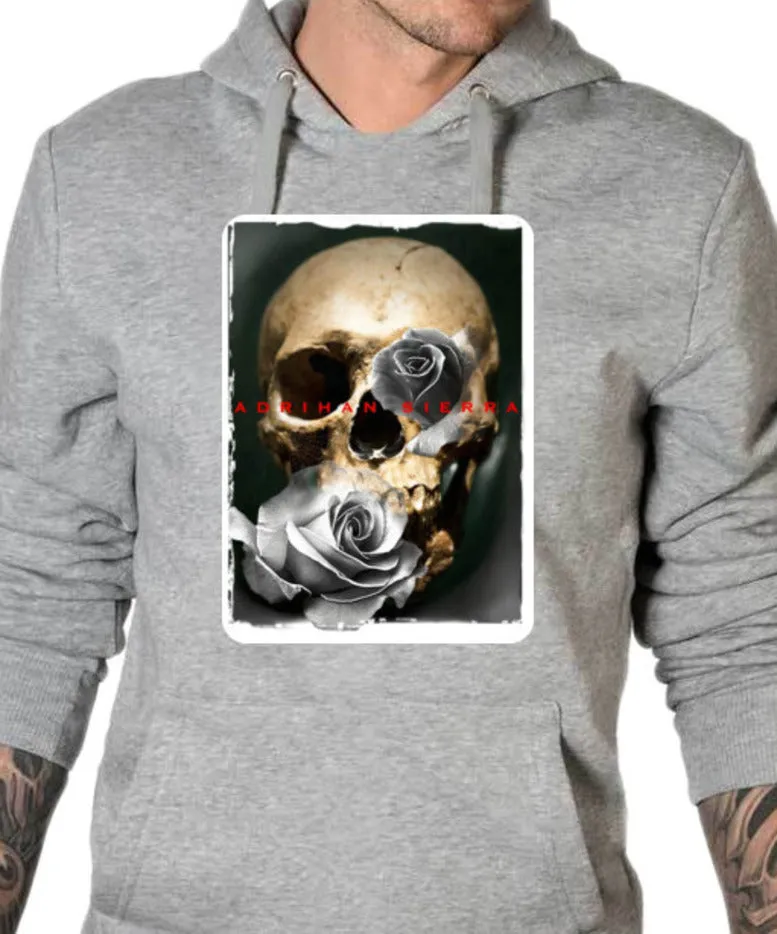 Art Society SIERRA SKULL ROSE HOODIE GREY