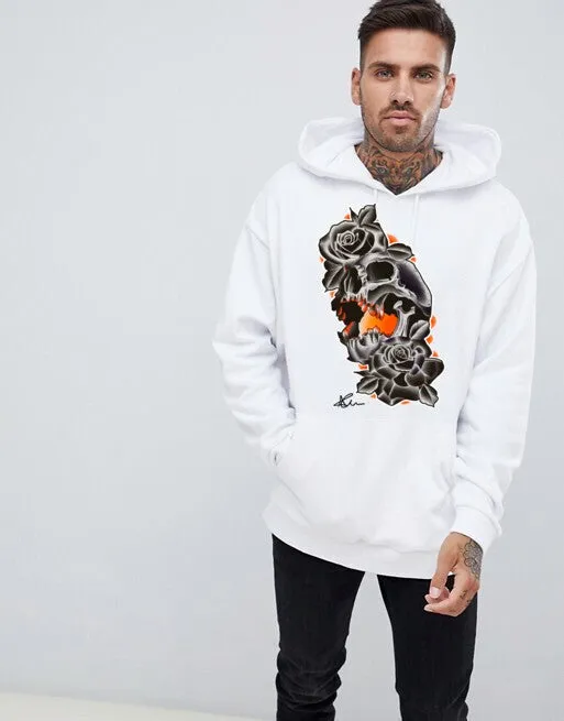 Art Society x Retro Kings CRONSHAW SKULL HOODIE WHITE