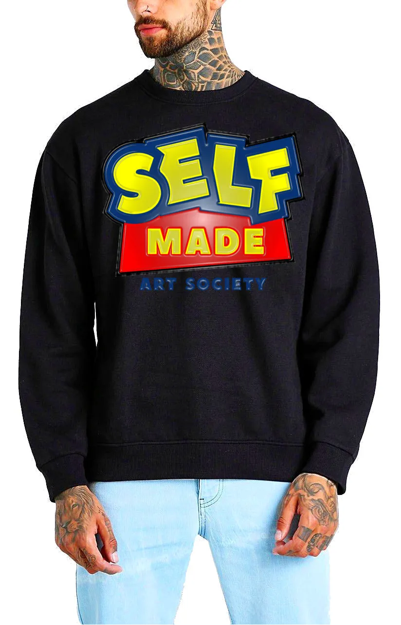 Art Society x Retro Kings SELF MADE 3D CREW SWEATER BLACK