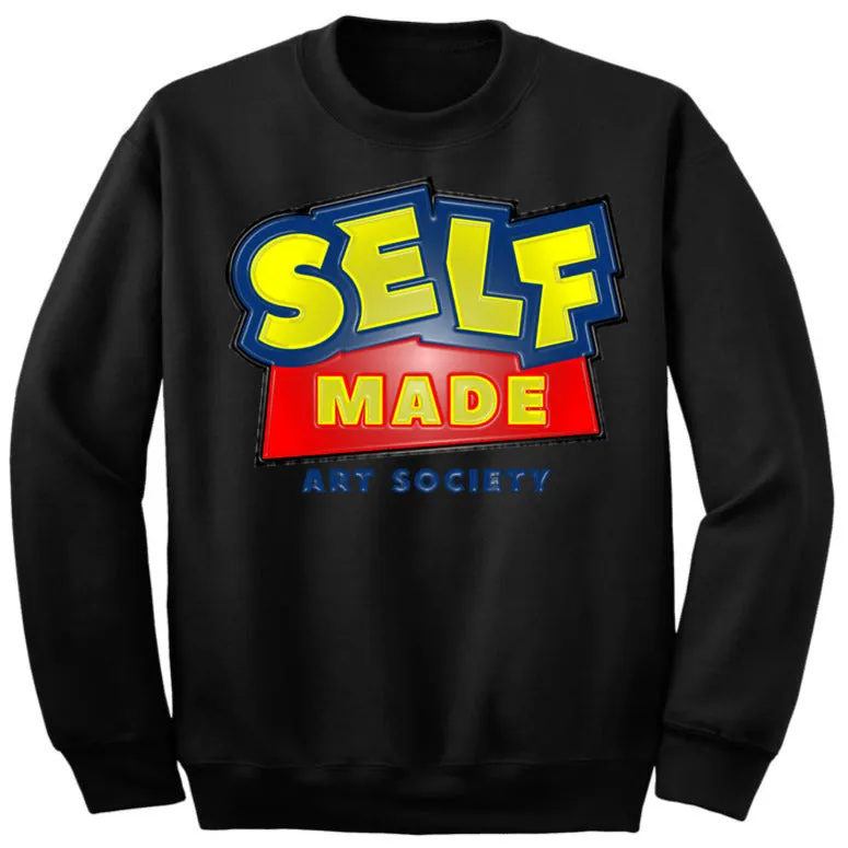 Art Society x Retro Kings SELF MADE 3D CREW SWEATER BLACK