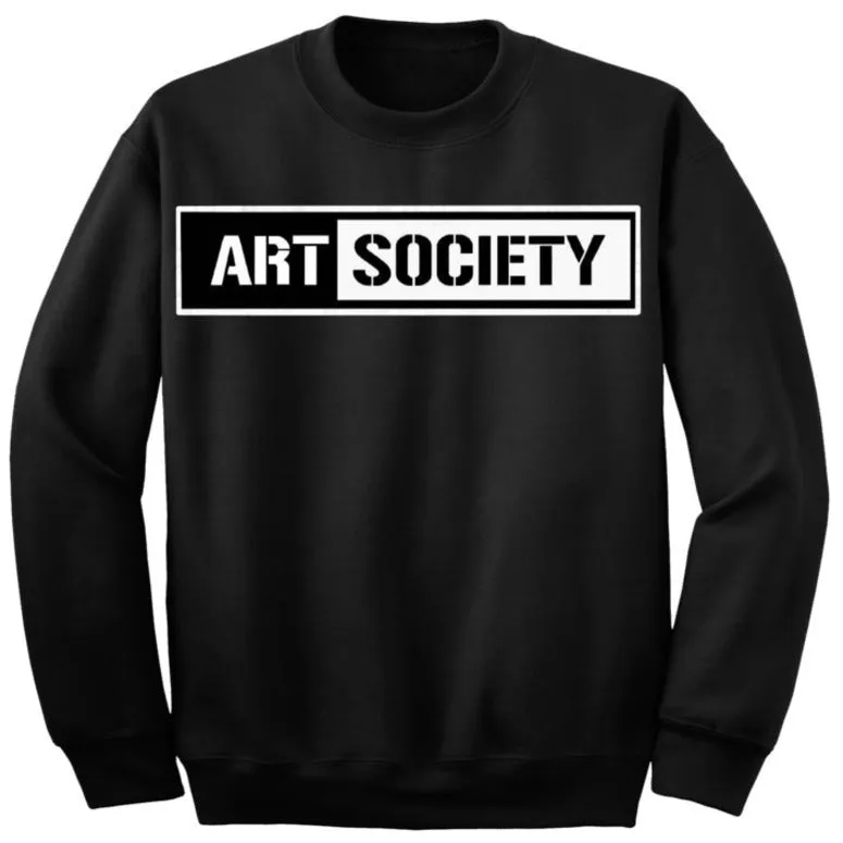 Art Society x Retro Kings STENCIL BAR CREW SWEATER BLACK