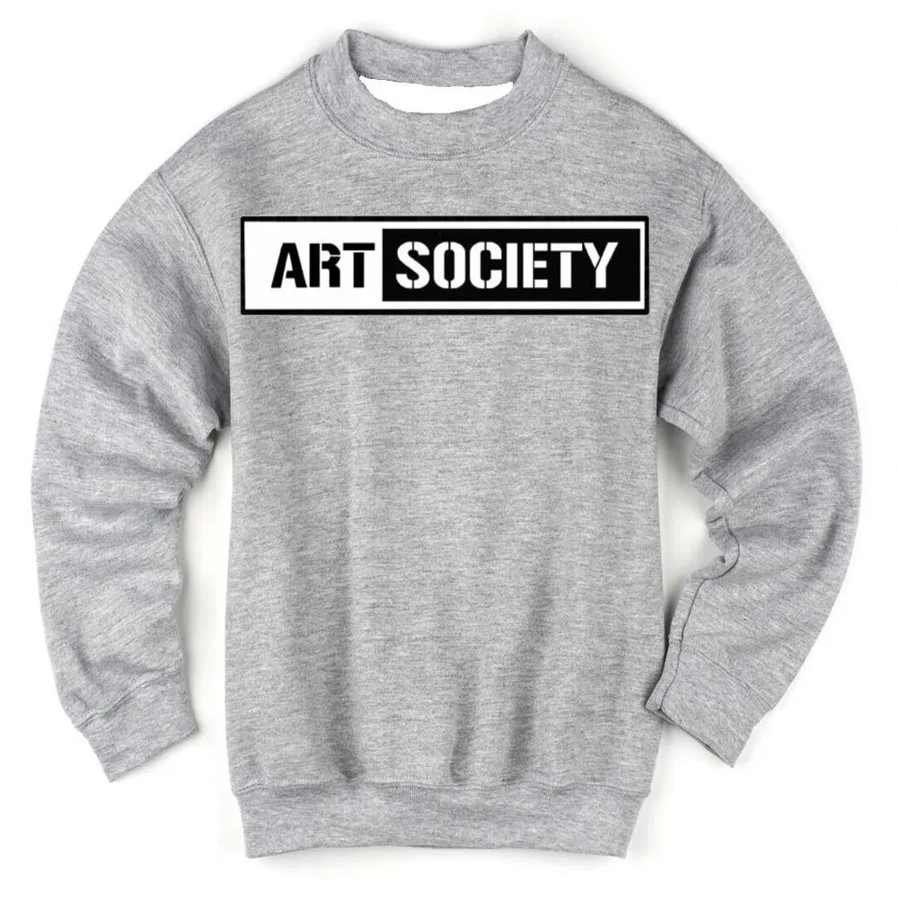 Art Society x Retro Kings STENCIL BAR CREW SWEATER GREY