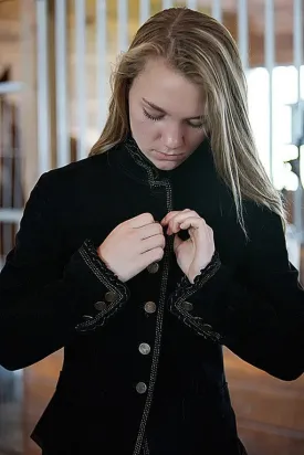 Artico Gringolino Ruffle Leather Jacket Black