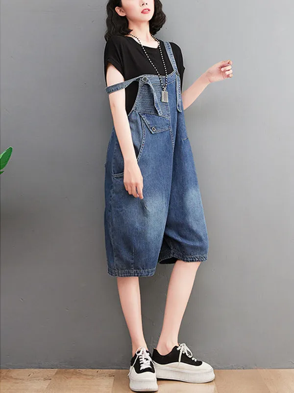 Artistic Retro Loose Sleeveless Split-Joint Overalls