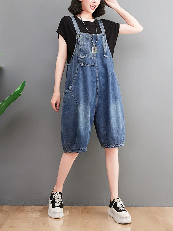 Artistic Retro Loose Sleeveless Split-Joint Overalls