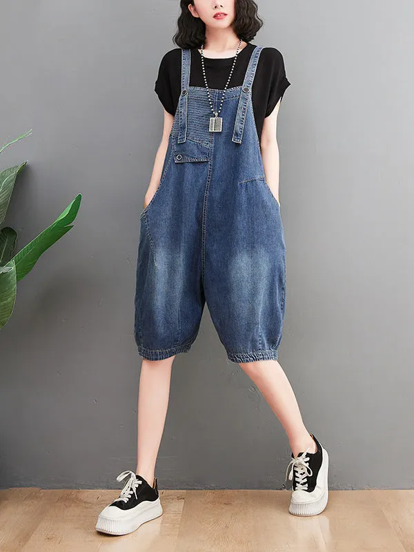 Artistic Retro Loose Sleeveless Split-Joint Overalls