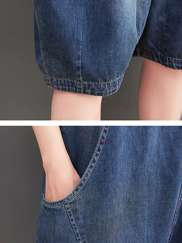 Artistic Retro Loose Sleeveless Split-Joint Overalls