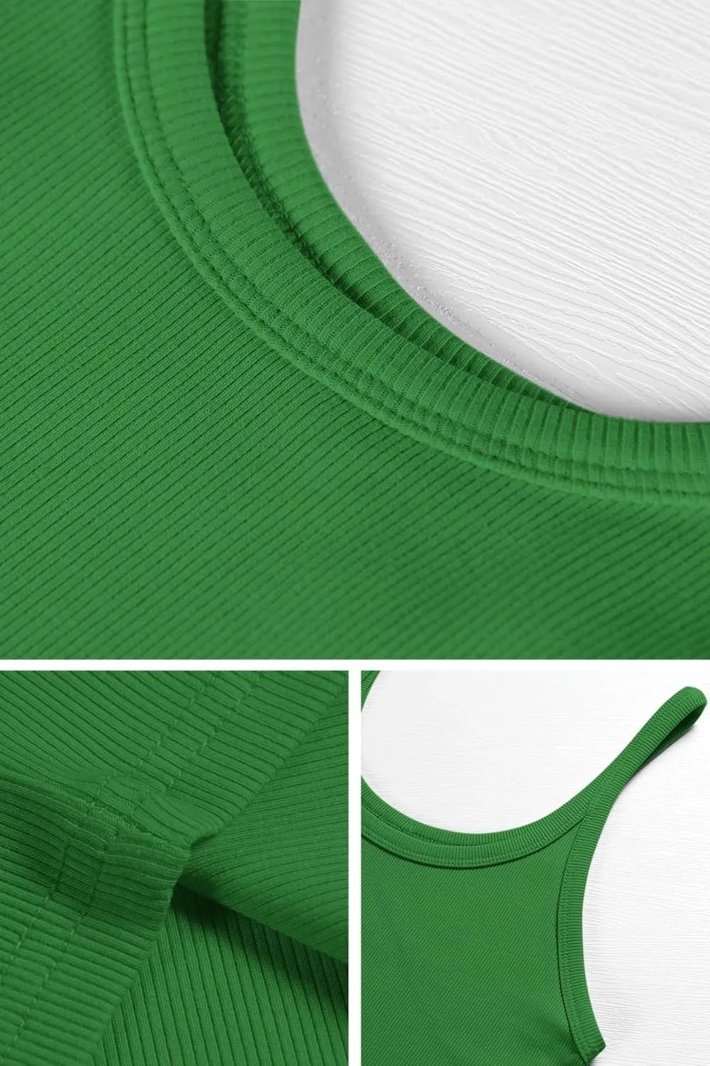 ATHMILE Women Tank Top Sleeveless Scoop Neck Form Fitting Ribbed Knit Basic Cami Shirts