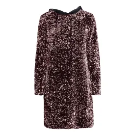 Rose Sequin Mixed Paillet Bow Dress by B Young - Elegant and Stylish