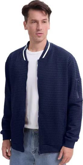 babyhealthy Men's Waffle Jacket Lightweight Varsity Bomber Jackets Letterman Jacket Zip Up Casual Coat with Pockets