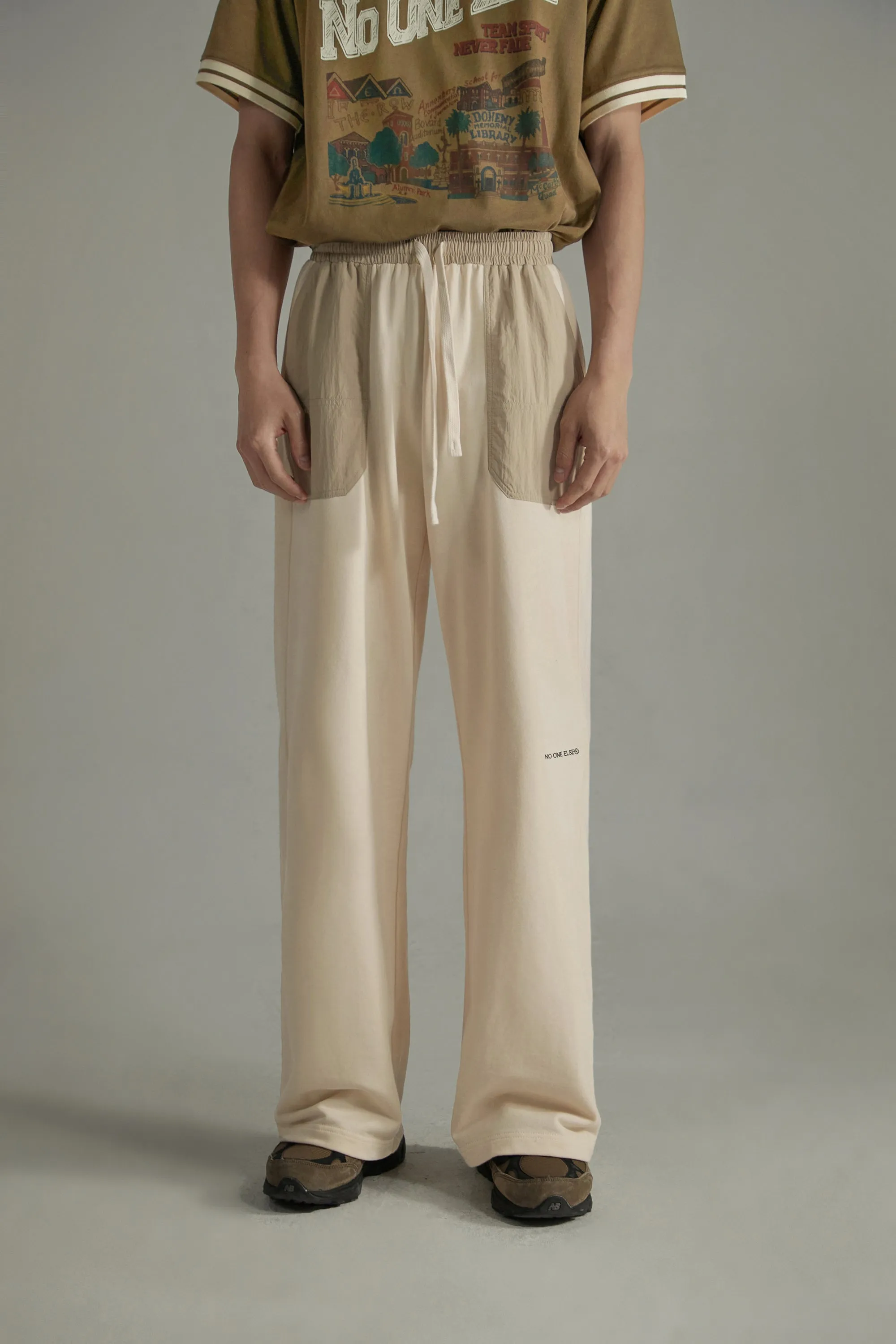 Banded Wide-Leg Slacks