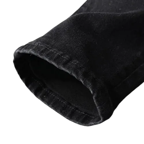 Black Bandanna Ripped Jeans^