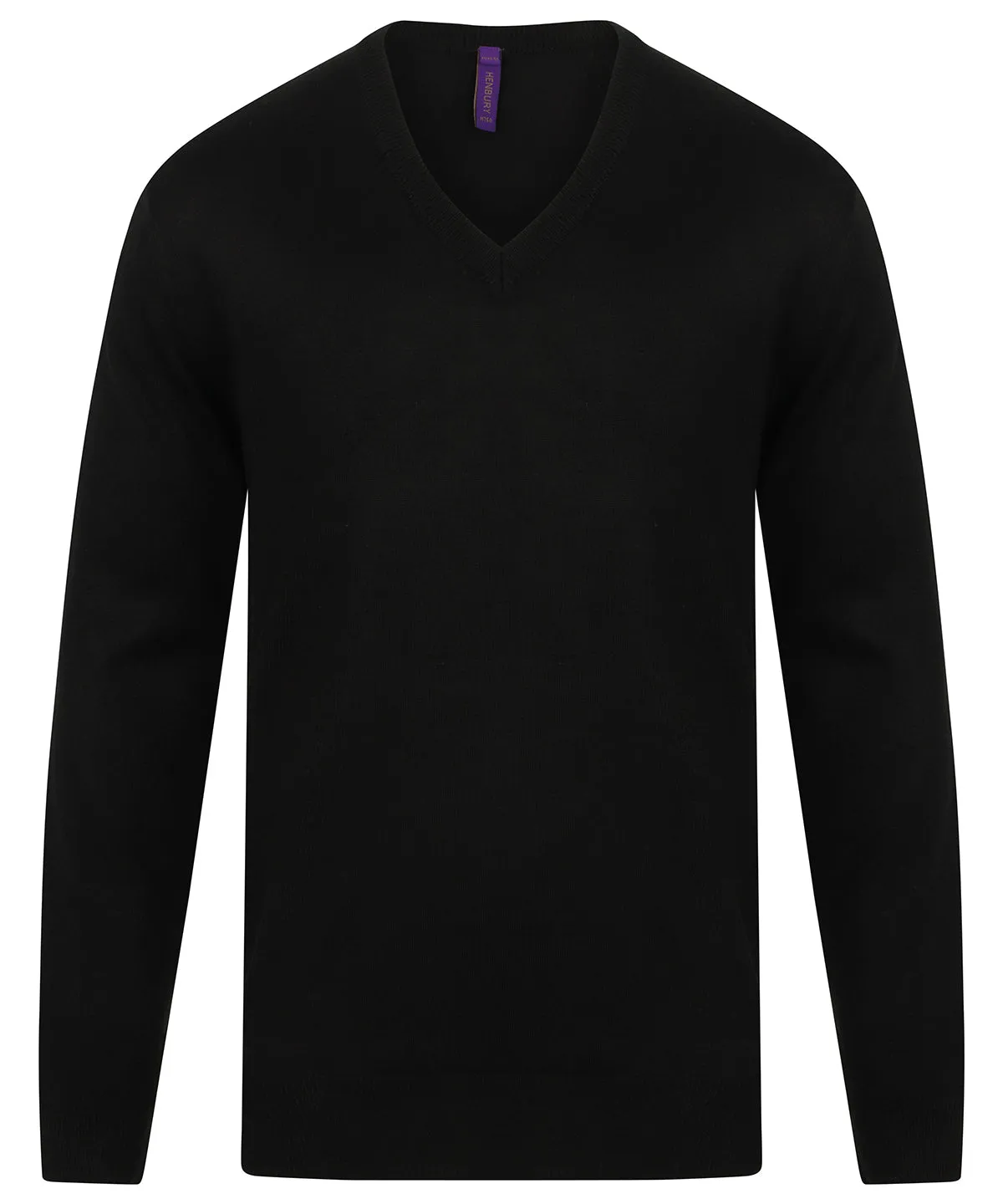 Black - Cashmere touch acrylic v-neck jumper
