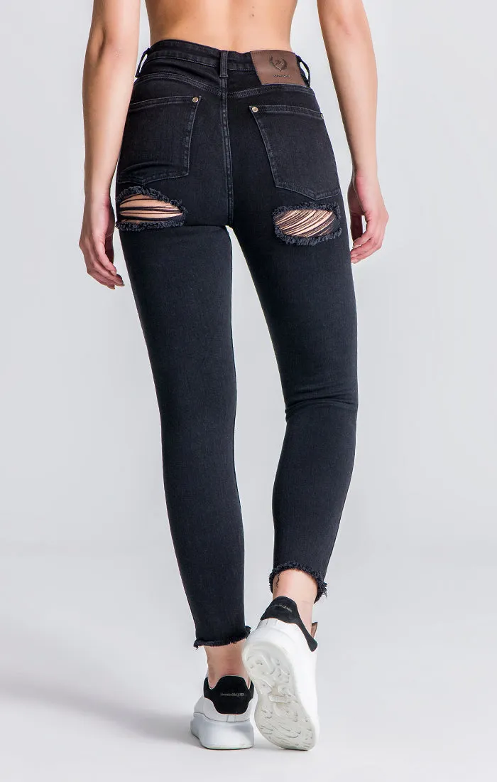 Black RR Distressed Jeans