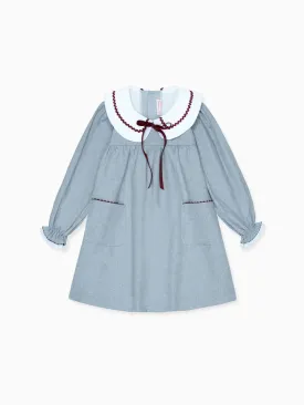 Blue Iris Girl Empire Dress