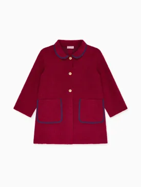 Burgundy Henrietta Girl Coat
