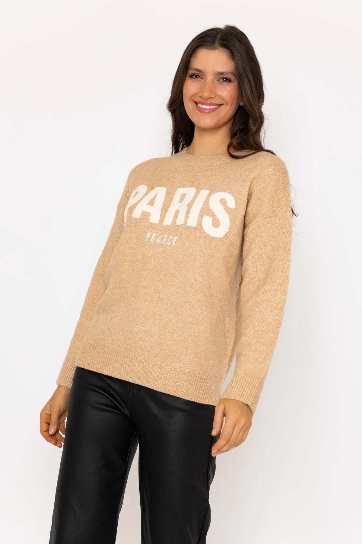 Camel Paris Embossed Jumper