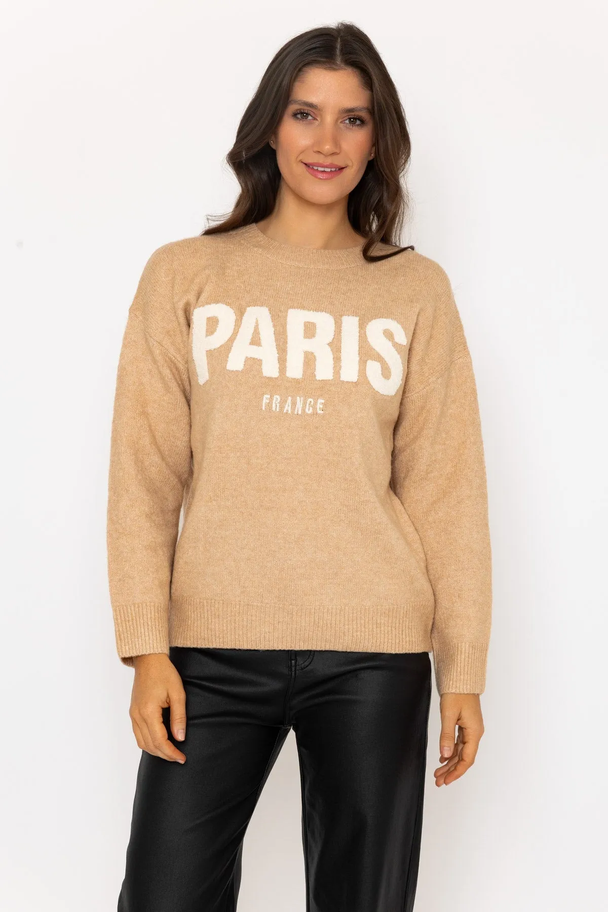 Camel Paris Embossed Jumper