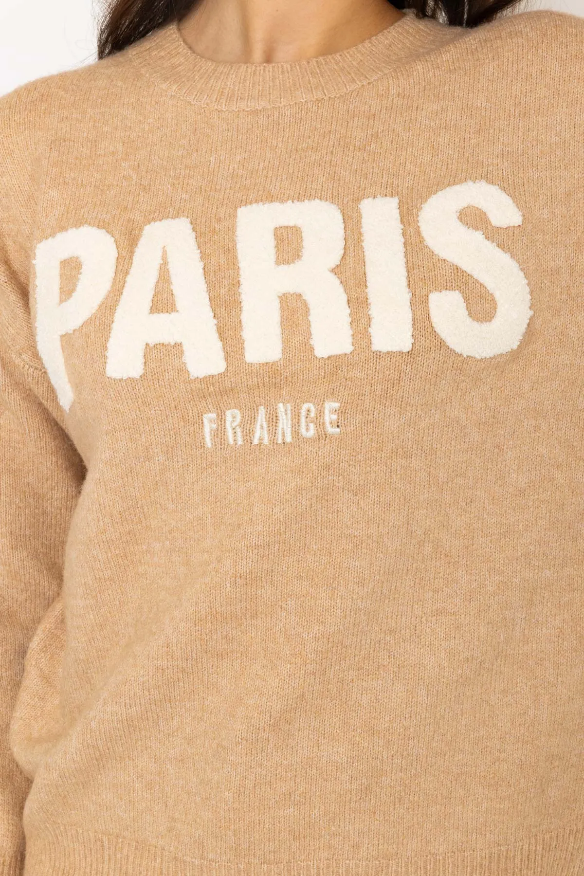 Camel Paris Embossed Jumper