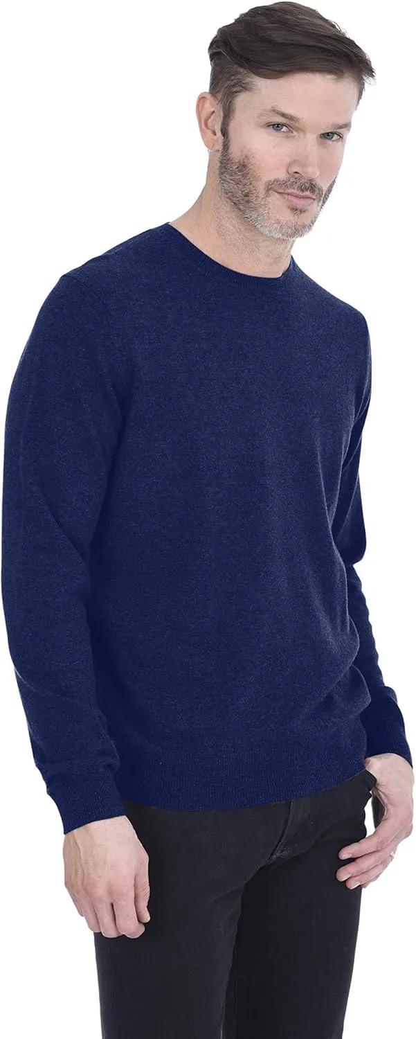 Cashmeren Men's Basic Crewneck Sweater 100% Pure Cashmere Long Sleeve Round Neck Pullover