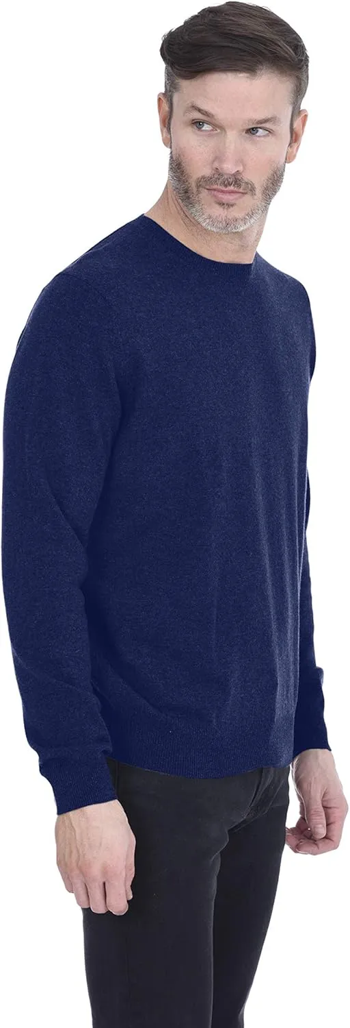 Cashmeren Men's Basic Crewneck Sweater 100% Pure Cashmere Long Sleeve Round Neck Pullover