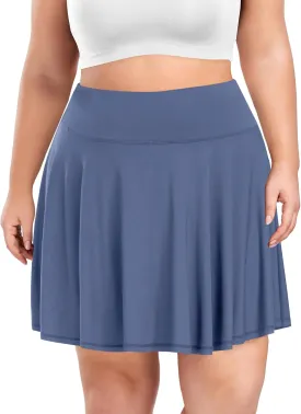 COOTRY Women's Plus Size Pleated Tennis Skirt with Shorts Athletic Golf Skorts with Pockets High Waisted Workout Skirts