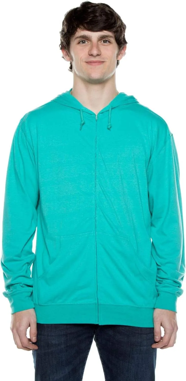 Cottonhood Lightweight Jersey Zip Hoodie for Men  Full Zip Casual Cotton Hoodie, Soft Long Sleeve