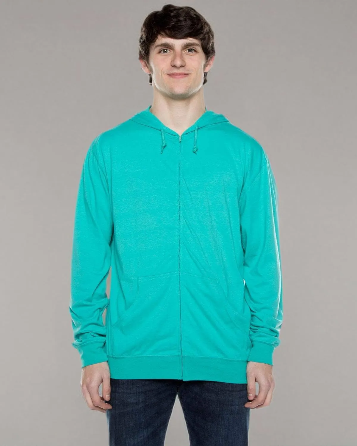 Cottonhood Lightweight Jersey Zip Hoodie for Men  Full Zip Casual Cotton Hoodie, Soft Long Sleeve