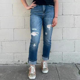 Cuffed Mom Denim Jeans