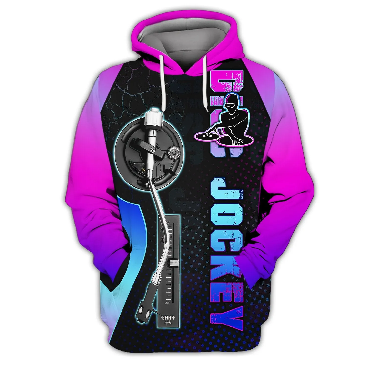 Disc Jockey Neon Light 3D Full Print Shirt, DJ 3D Sweatshirt Hoodie, 3D Zipper Hoodie