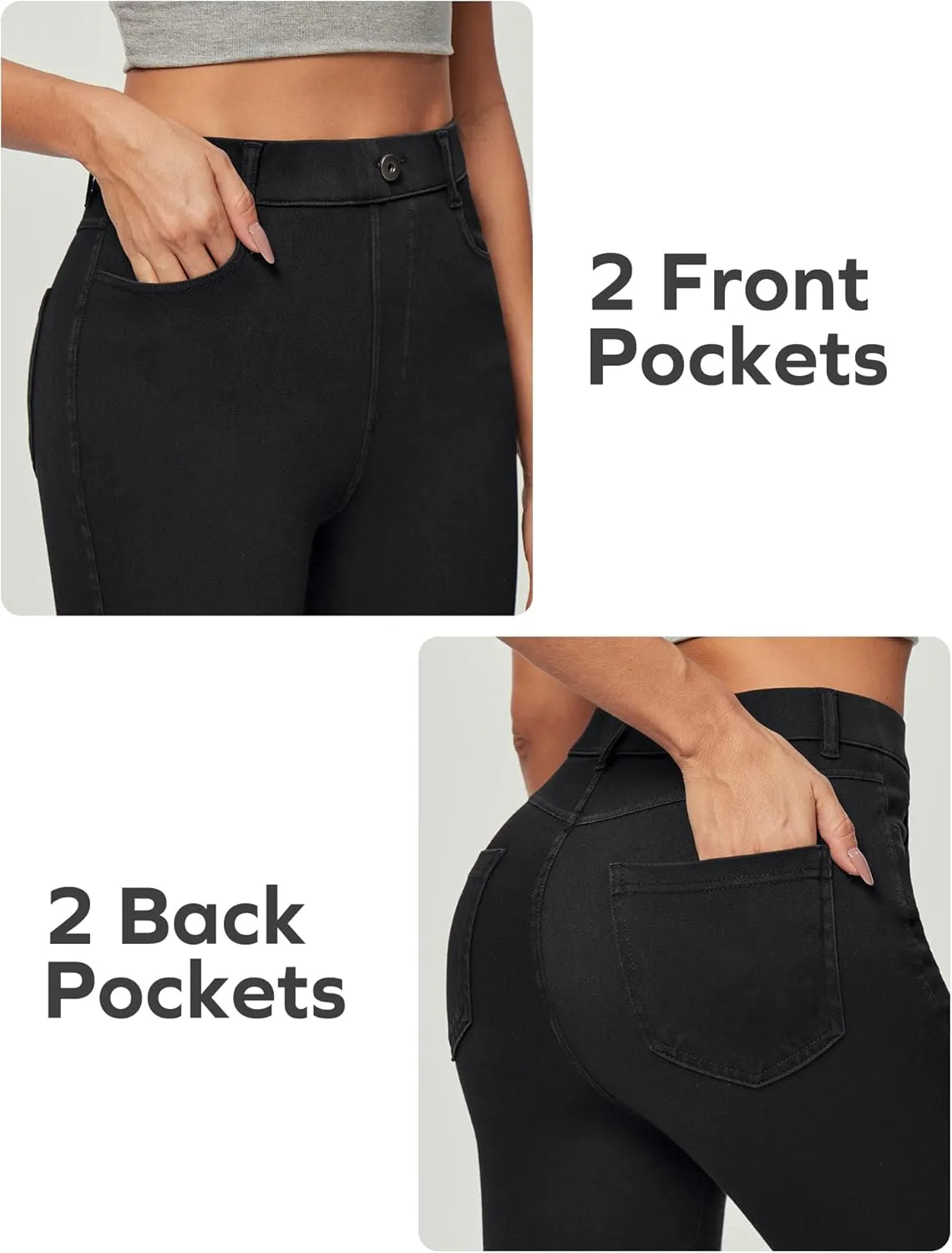Ewedoos Jeggings for Women Tummy Control Stretchy High Waisted Jeans for Women Pull on Skinny Butt Lifting Jeans Trendy