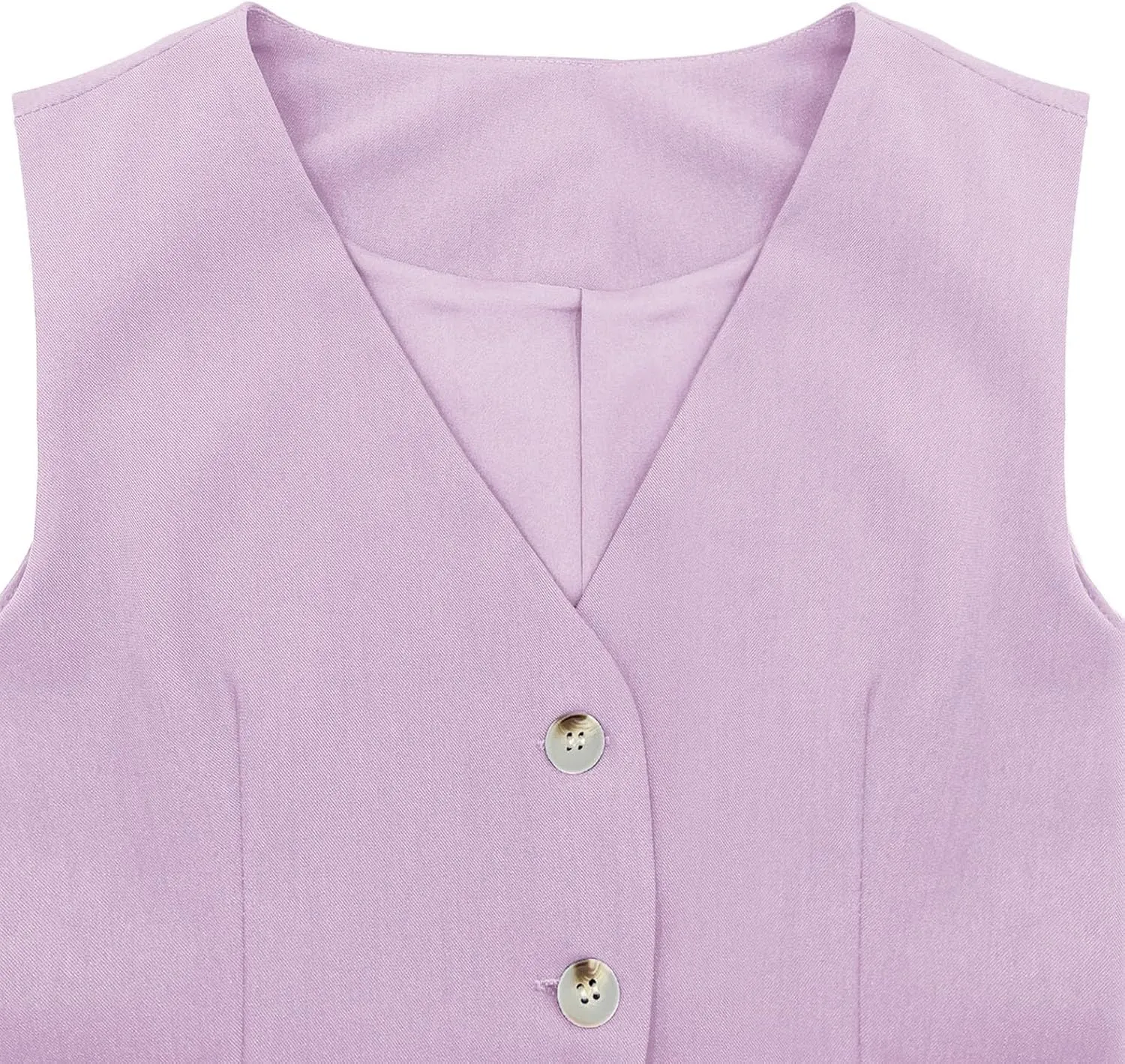 Fallorchid Womens Business Button Sleeveless V Neck Vest Fully Lined Suit Jacket Waistcoat