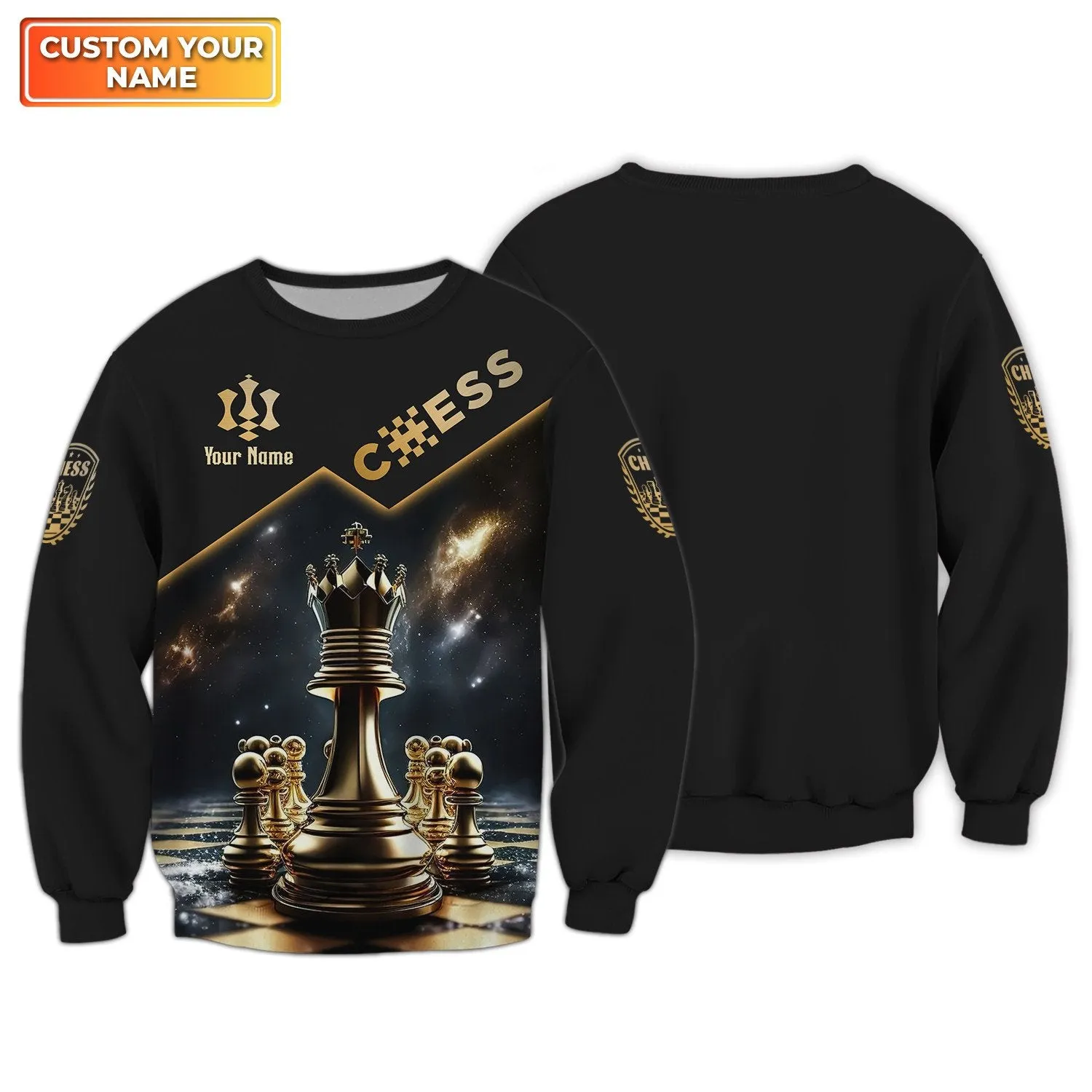 Fight Chess Personalized Name 3D Sweatshirt Custom Gift For Chess Lovers