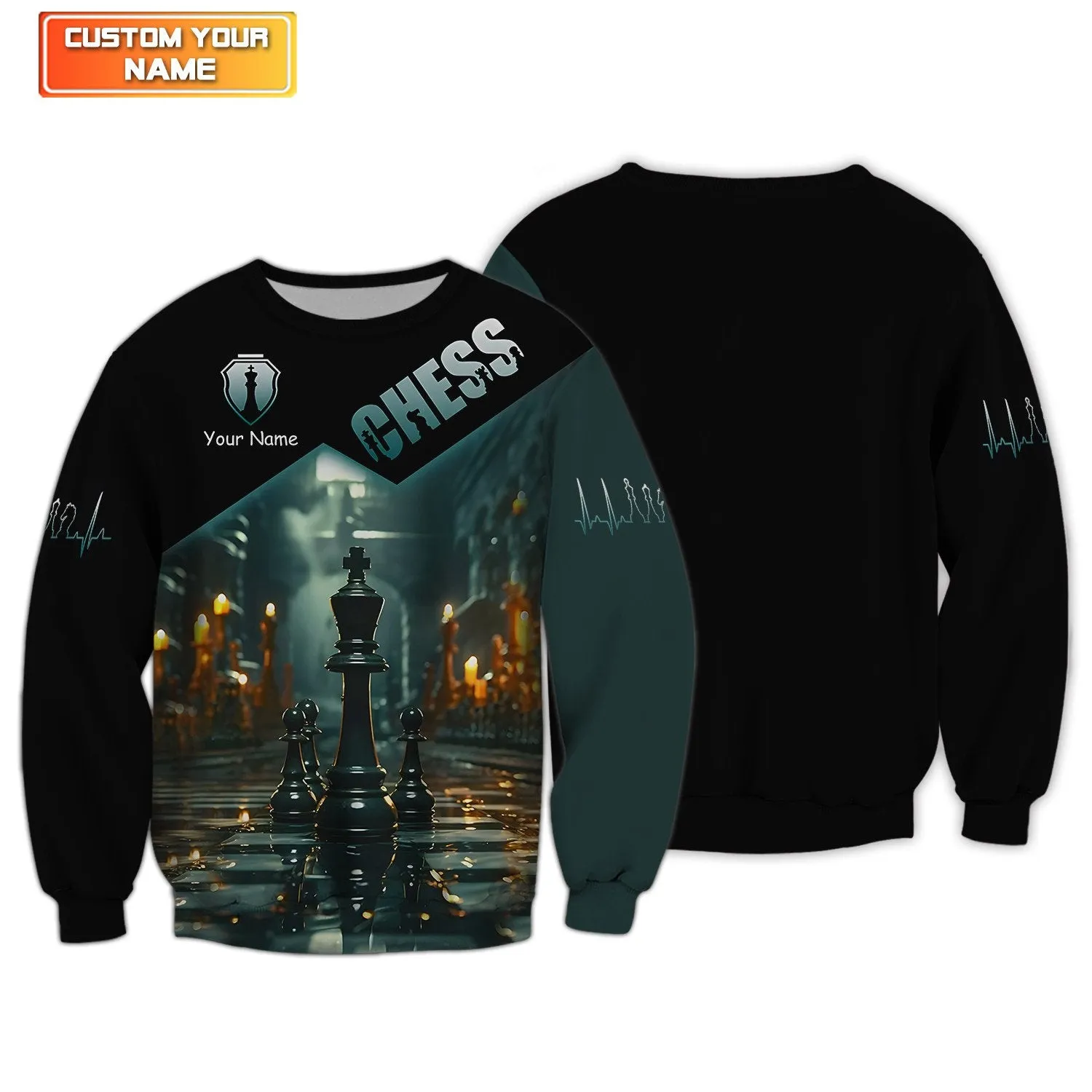 Fight Chess Personalized Name 3D Sweatshirt Custom Gift For Chess Lovers