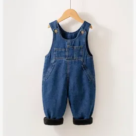 Fleece-Lined Denim Overalls