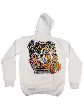 Floral Hoodie - White