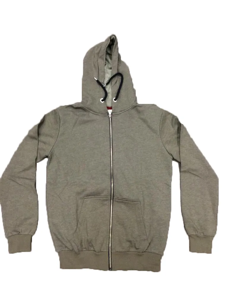 Floral Zip Hoodie - Olive