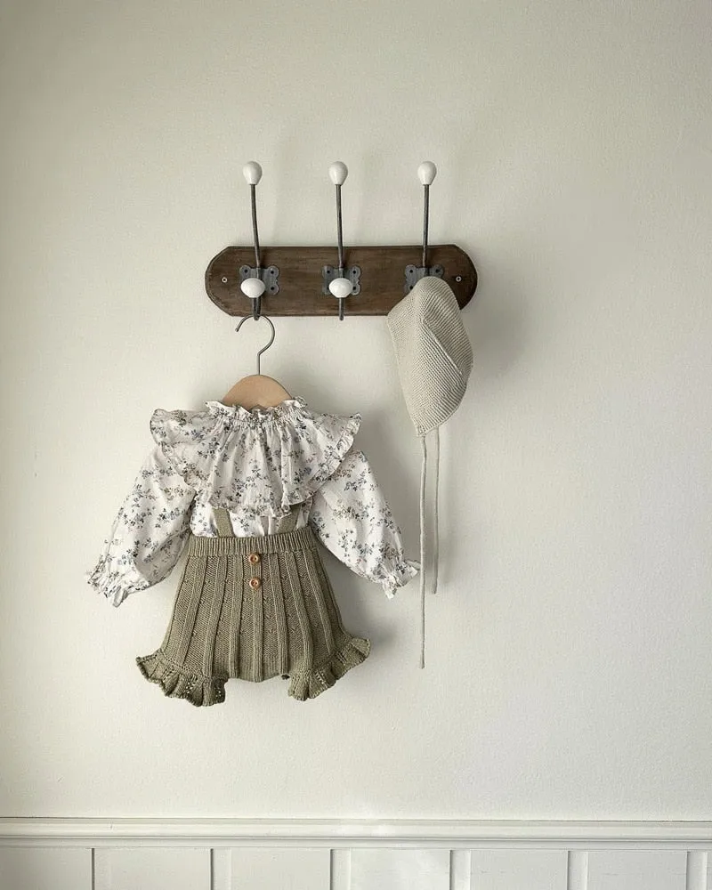 Flounce Knitted Overalls