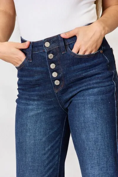 Full Size Button-Fly Straight Jeans