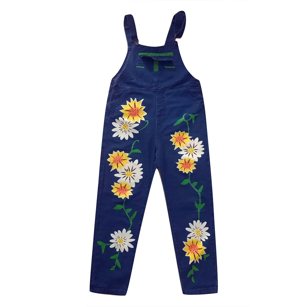 Funki Buys | Pants | Women's  Fashion Daisy Print Bib Overalls