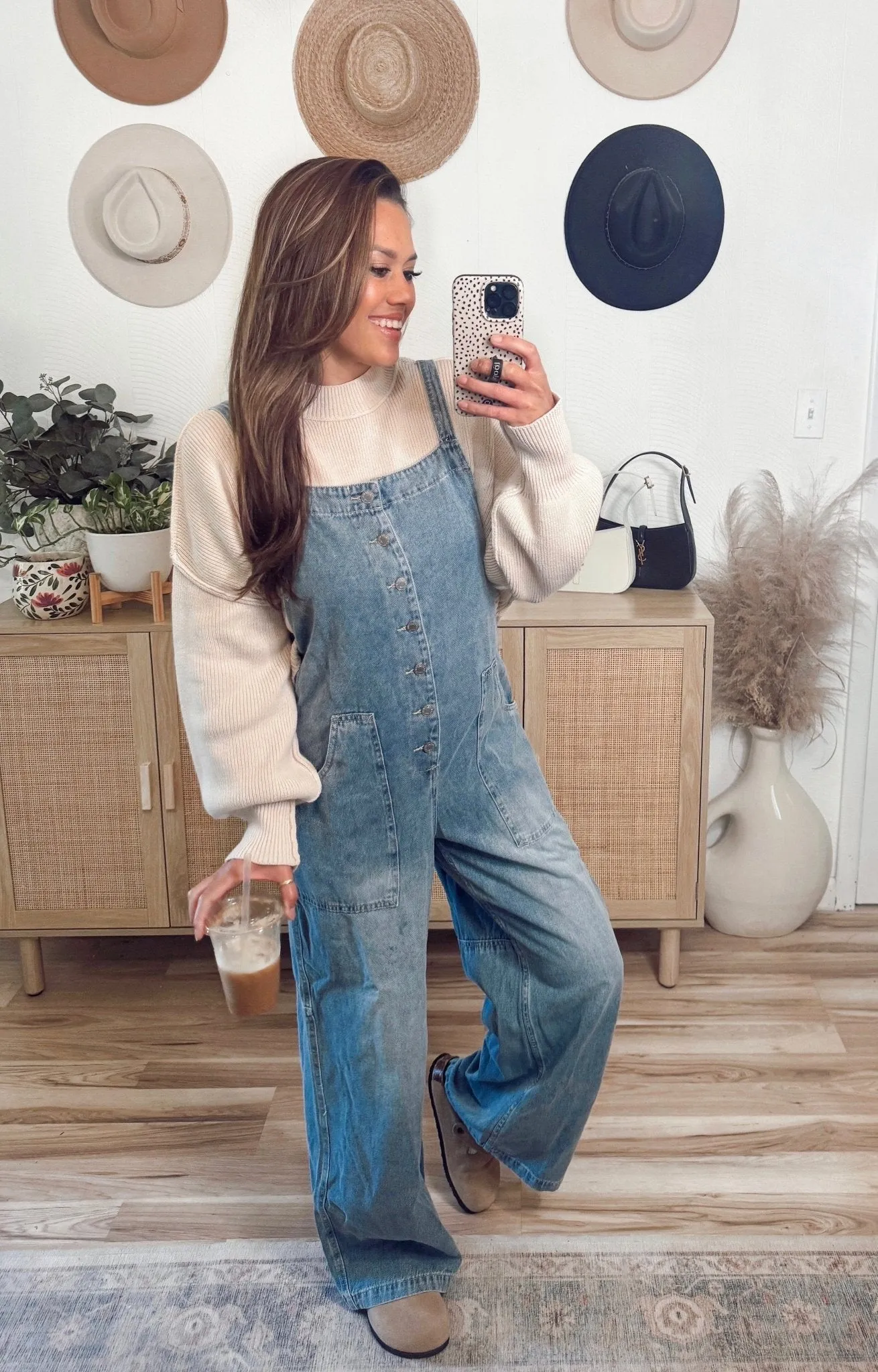 Georgia Wide Leg Denim Overalls - FINAL SALE