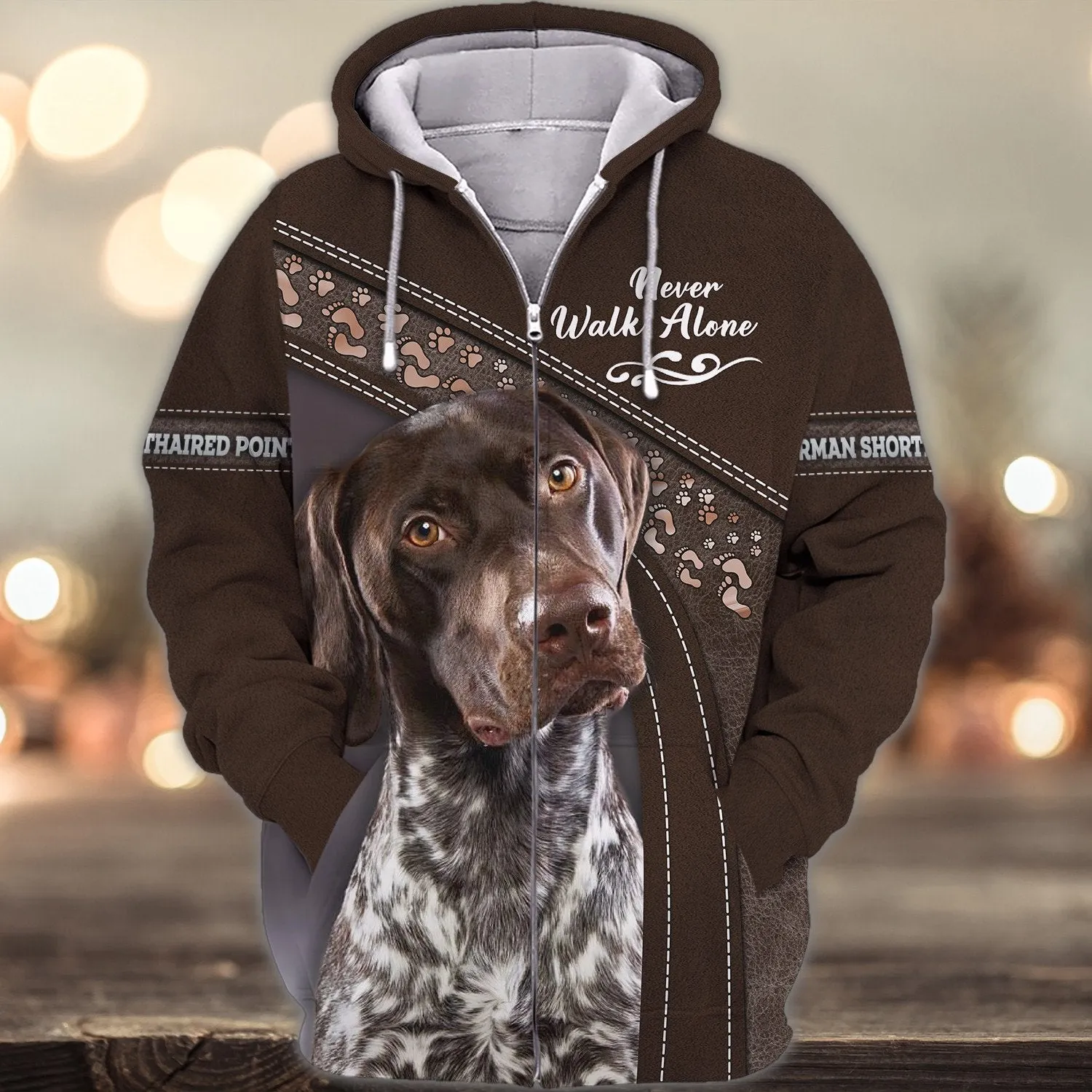 German Shorthaired Pointer Lover Never Walk Alone 3D Full Print Sweatshirt