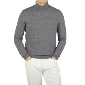Grey Melange Wool Cashmere Rollneck